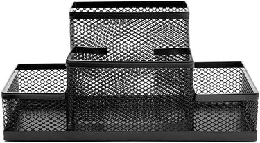Metal Mesh Stationery Desk Organizer 4 Compartment